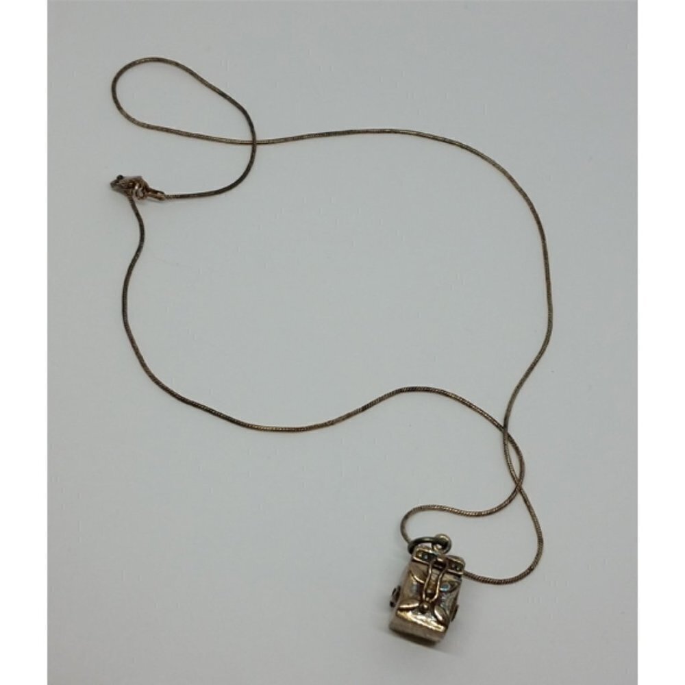 STERLING Silver 925 Vintage Prayer Box Necklace Christian Religious Fine Jewelry